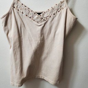 New York & Company women's tank top sand color, and adjustable straps, L